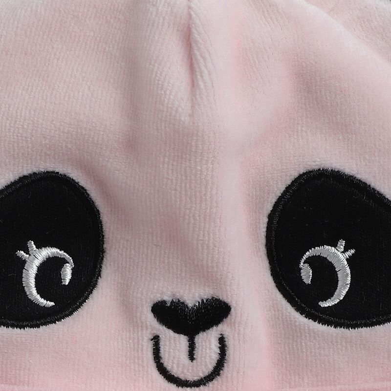 Girls Medium Pink Velour Hat with Applique Embroidery image number null